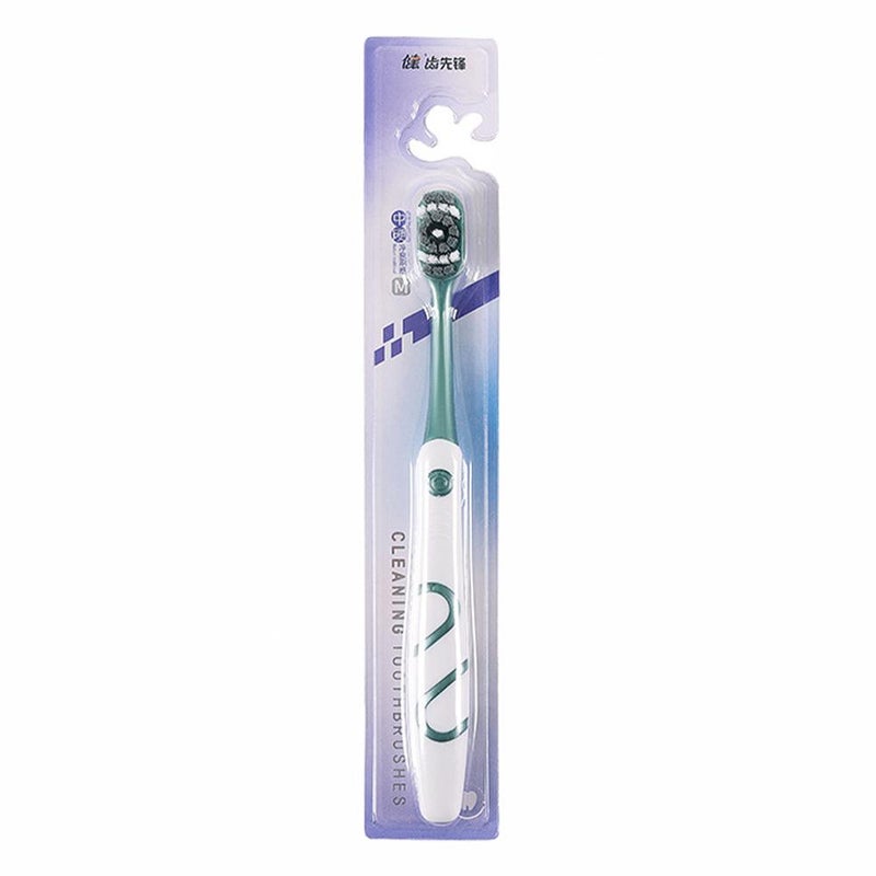Medium-soft bristle toothbrush, adult style, Japanese and Korean style, extended brush head, individually packaged medium-soft bristle toothbrush